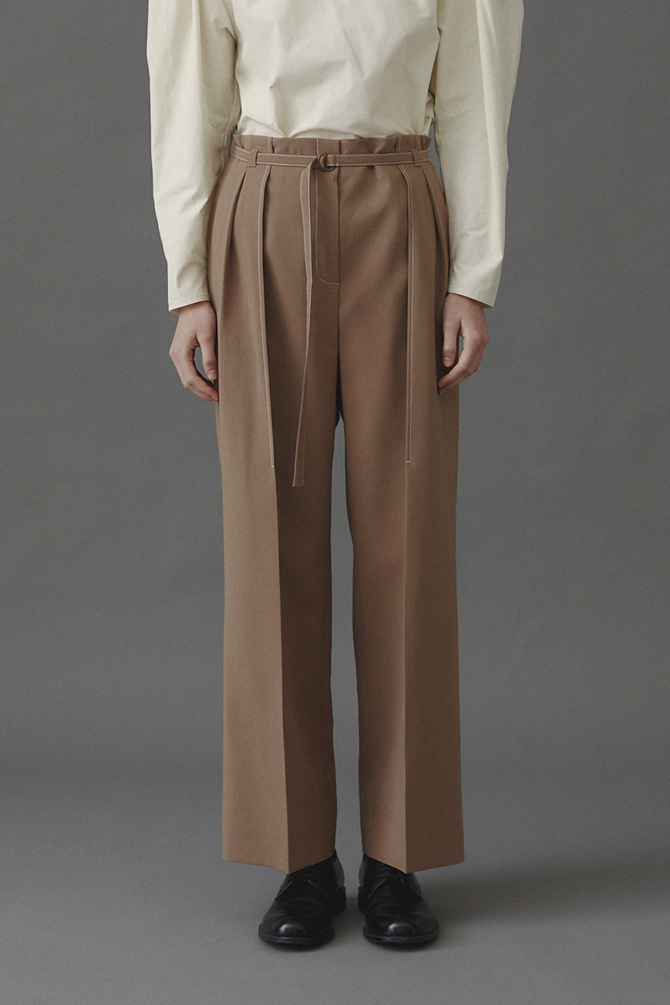 Harry Stitch One Tuck Pants_Brown