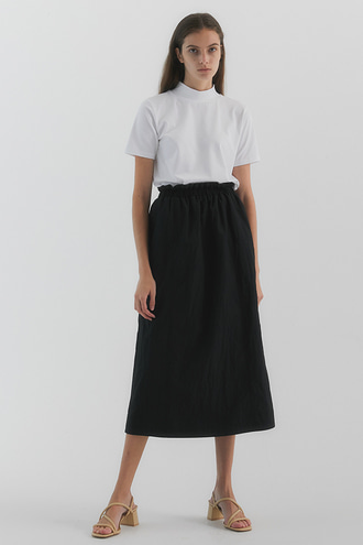 Lola Shirring Skirt_Black