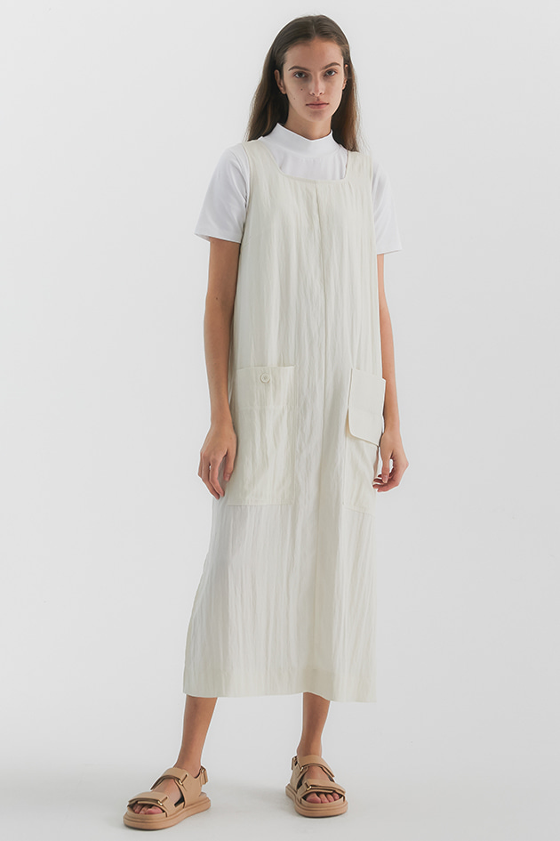Mattie Square Neck Dress_Ivory