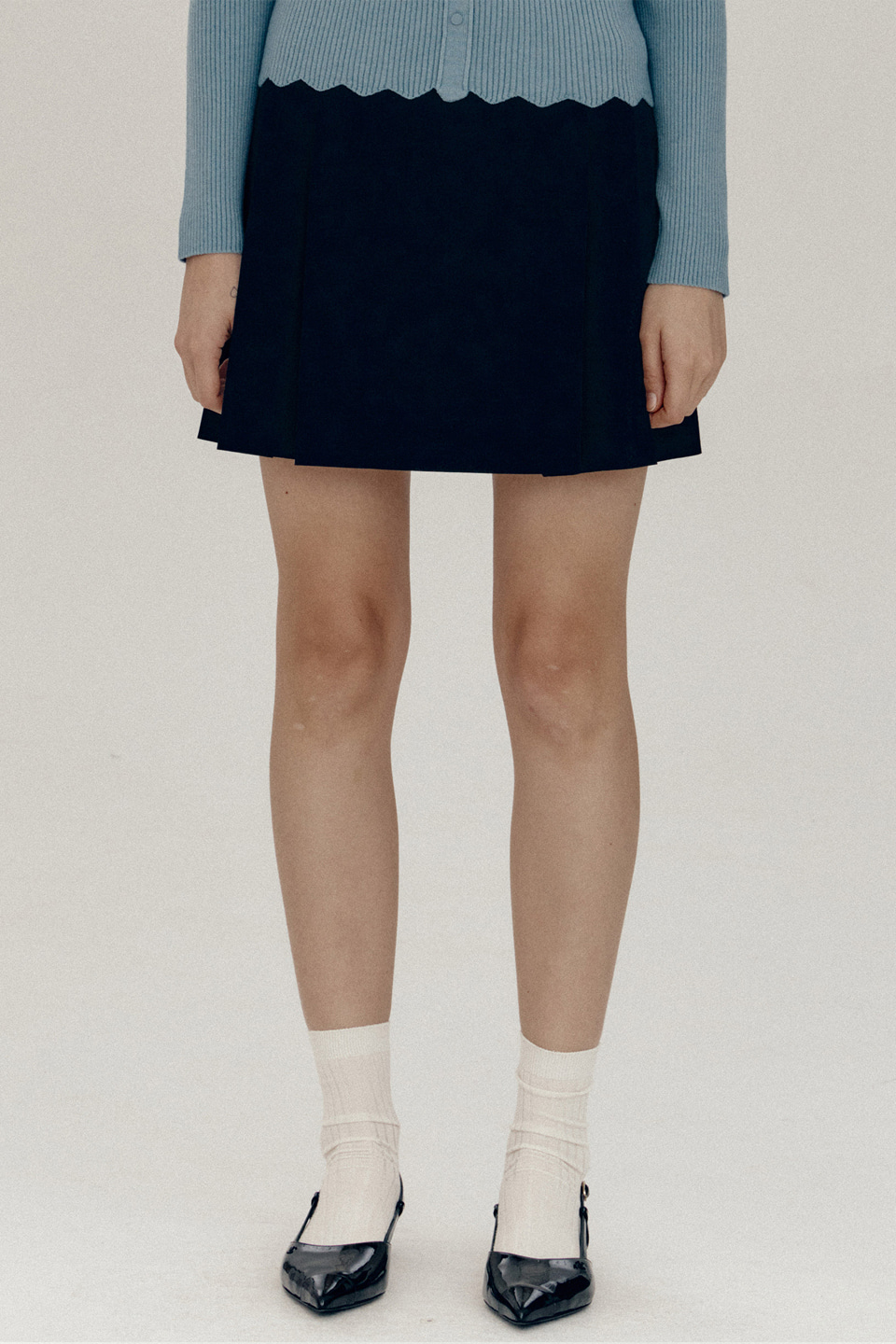 [Outlet] Pleated Mini Skirt_BLACK