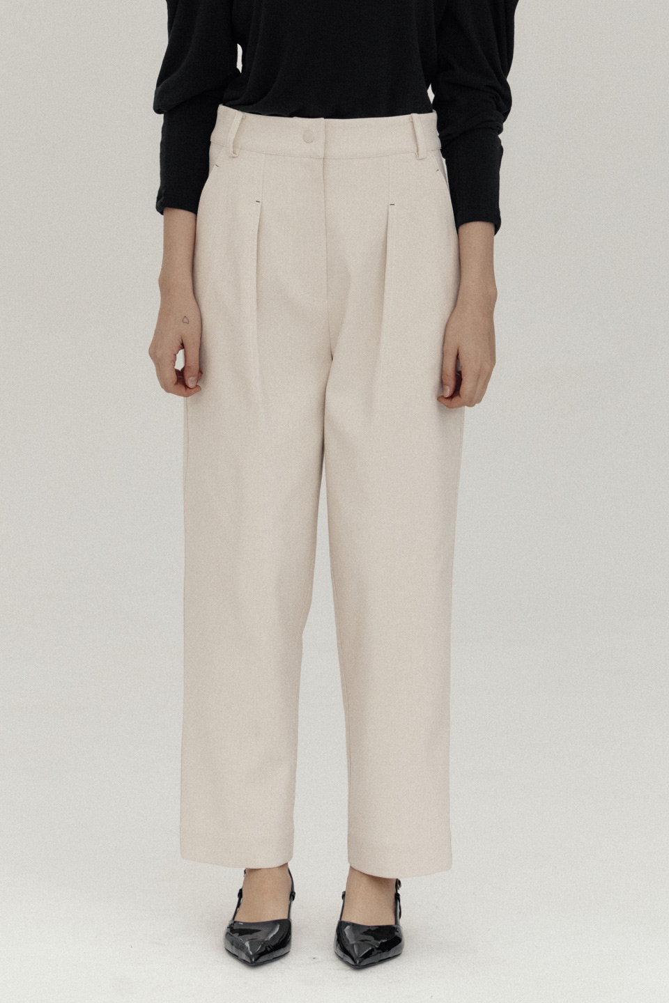 [Outlet] Baggy Fit Cotton Pants_IVORY