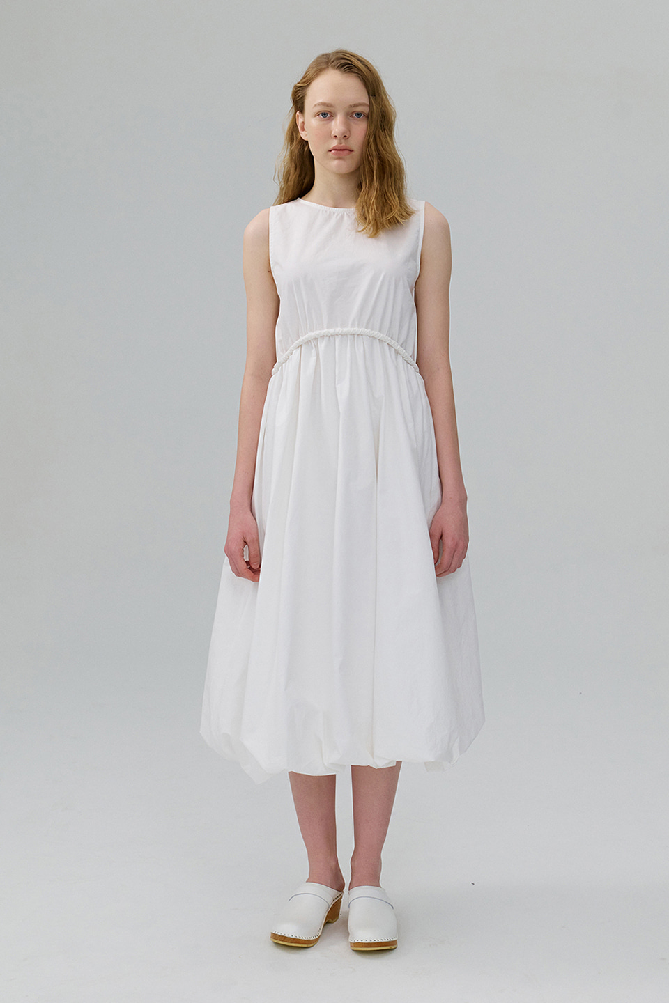 [Outlet] Piped Waist Dress_IVORY