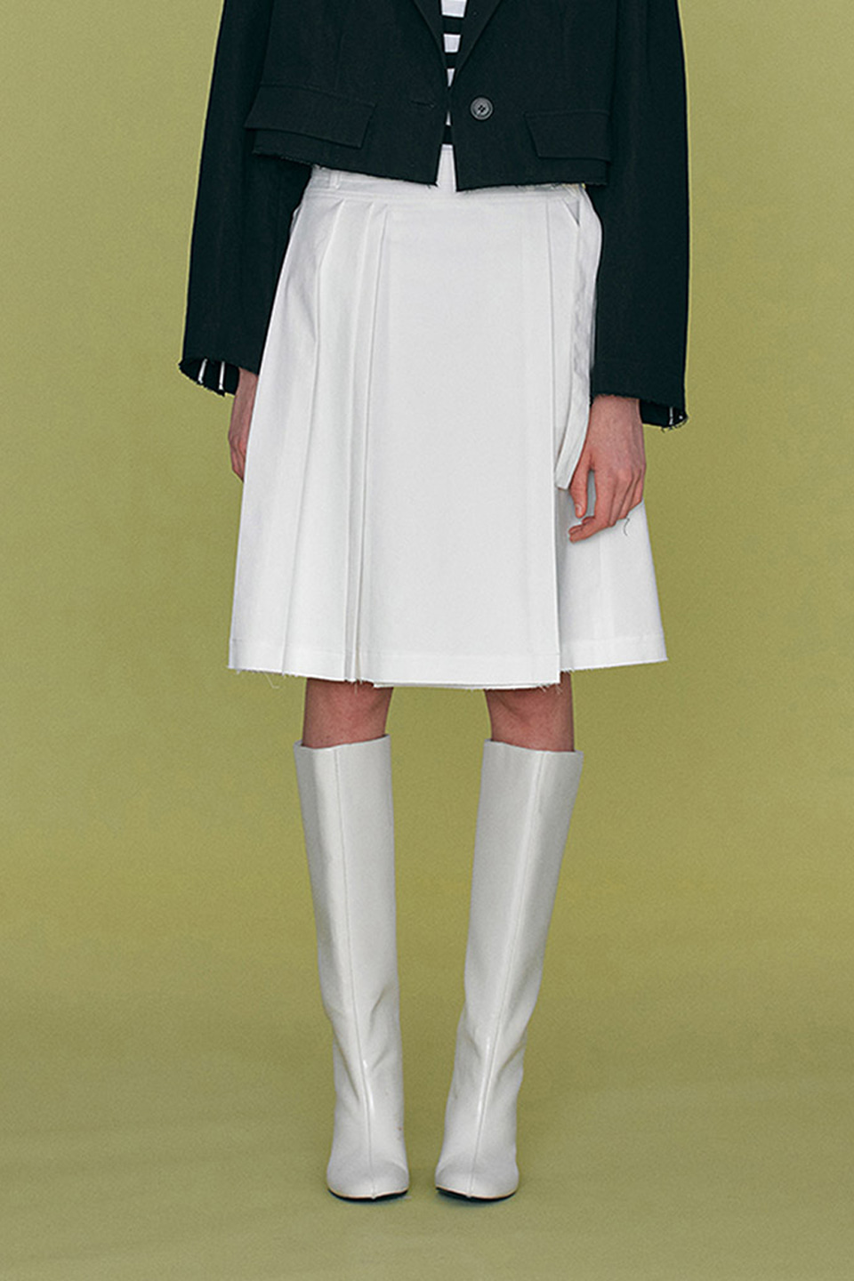 [Outlet] Joy Pleated Skirt_WHITE