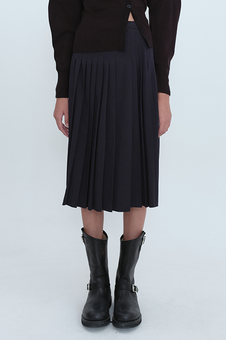 [Outlet] Pleated Skirt_NAVY