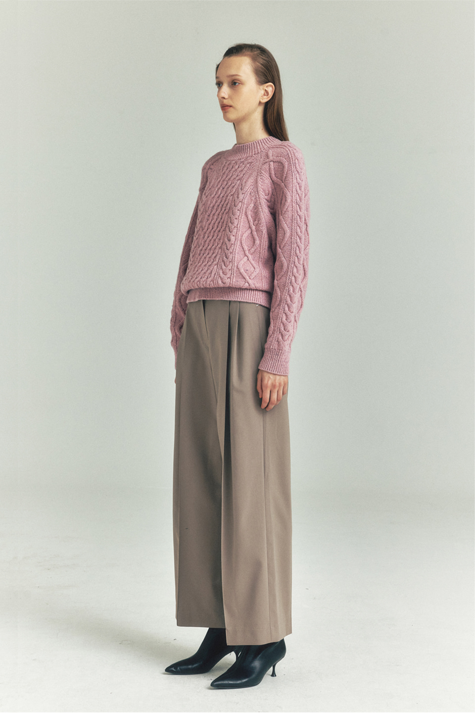 [29CM Exclusive]Cable Volume Knit_PINK