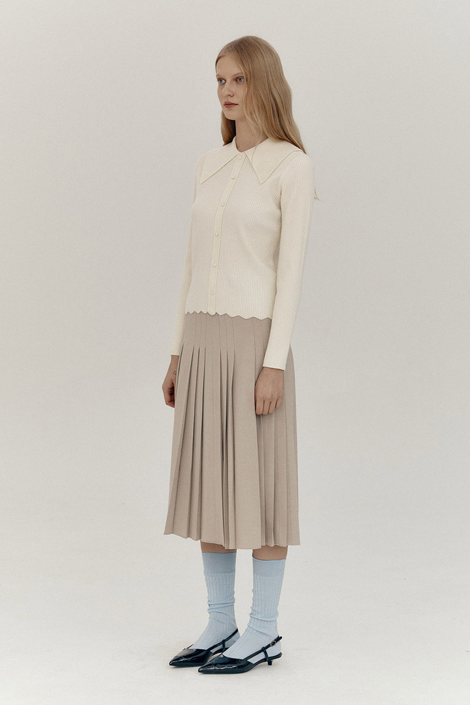 [Outlet] Big Collar Ribbed Knit_IVORY