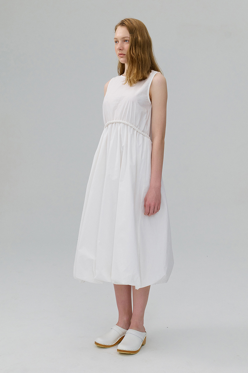 [Outlet] Piped Waist Dress_IVORY