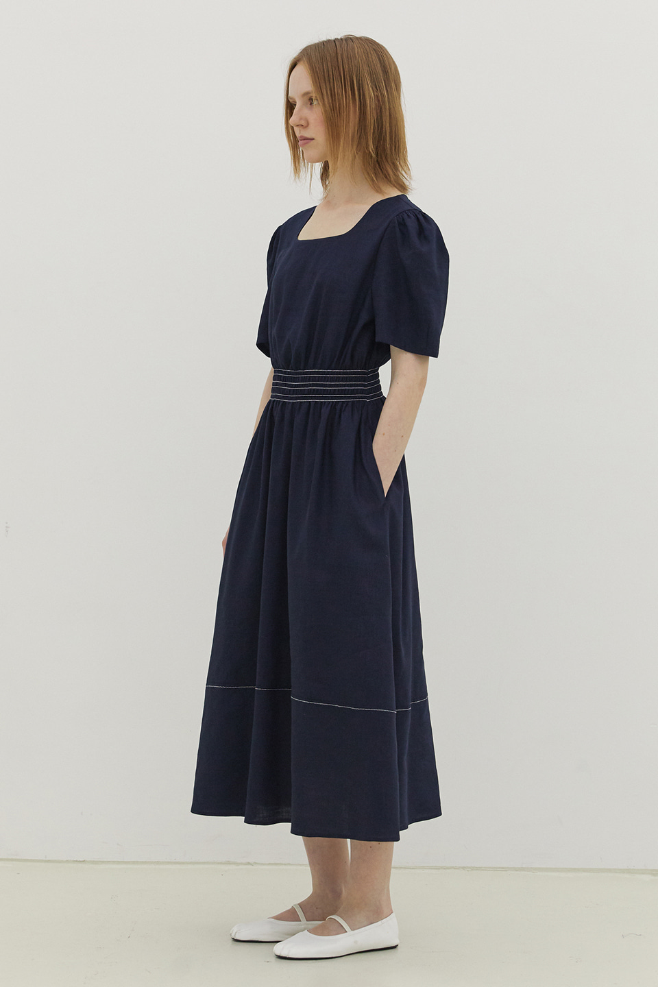[Outlet] Ivy Smoking Dress_NAVY