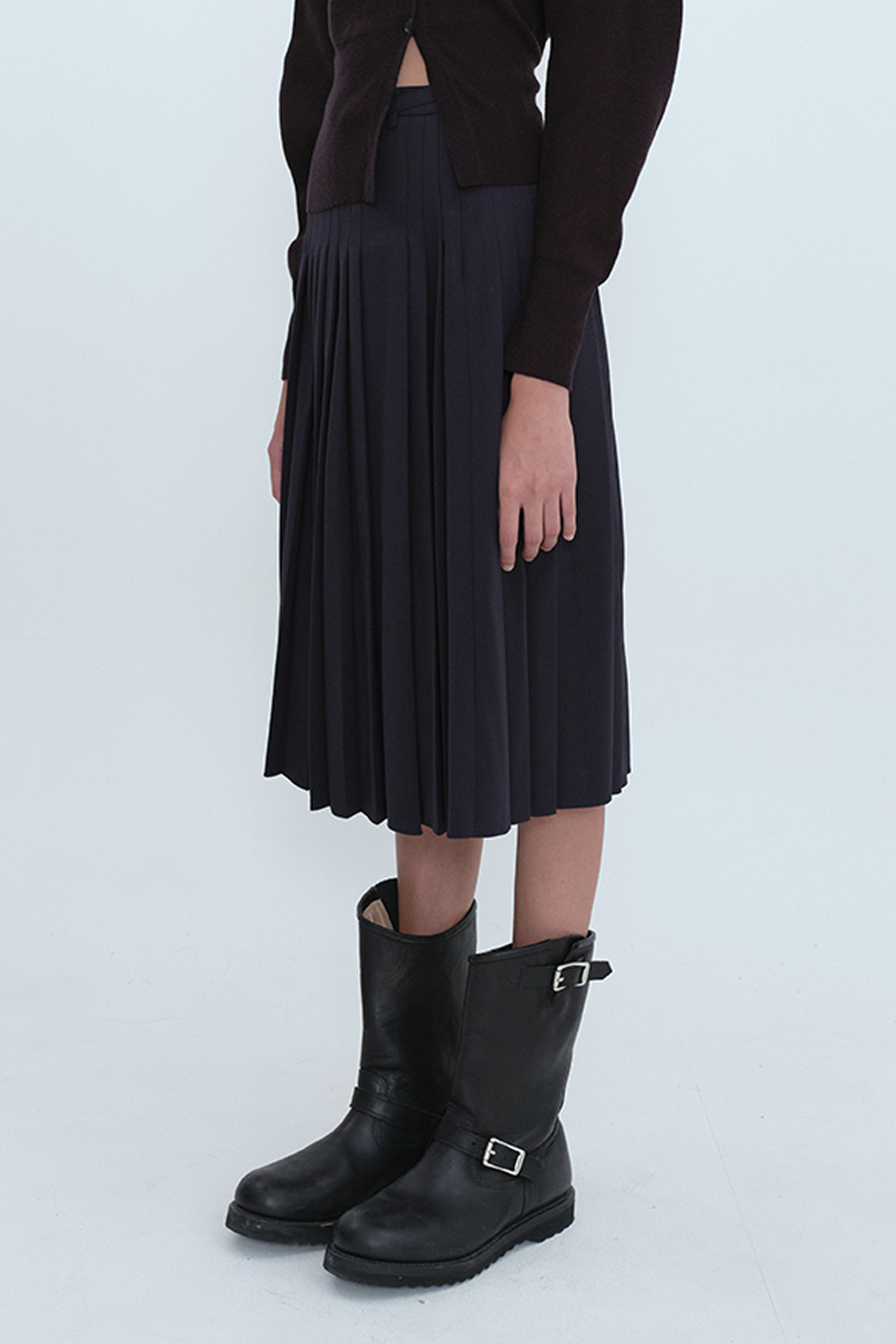 [Outlet] Pleated Skirt_NAVY