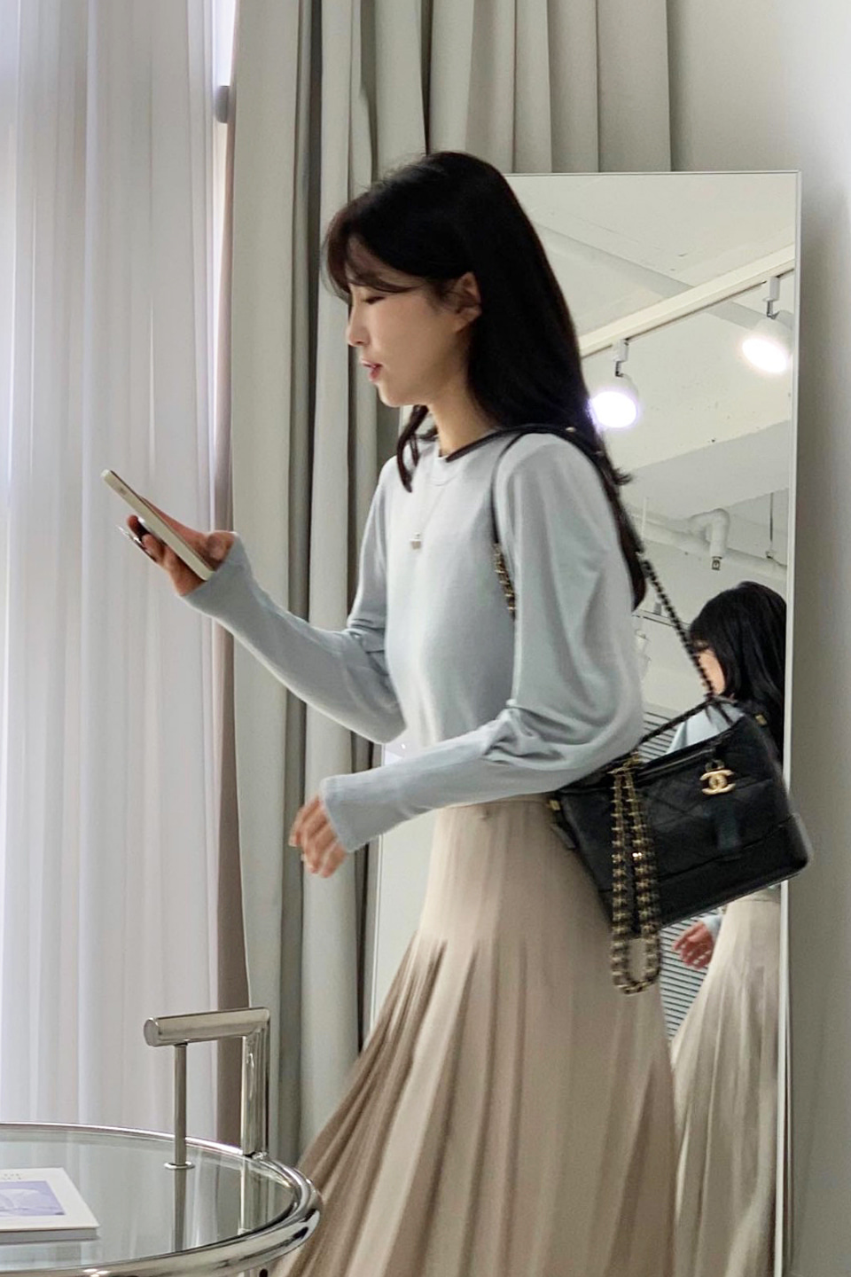 [Outlet] Pleated Skirt_BEIGE